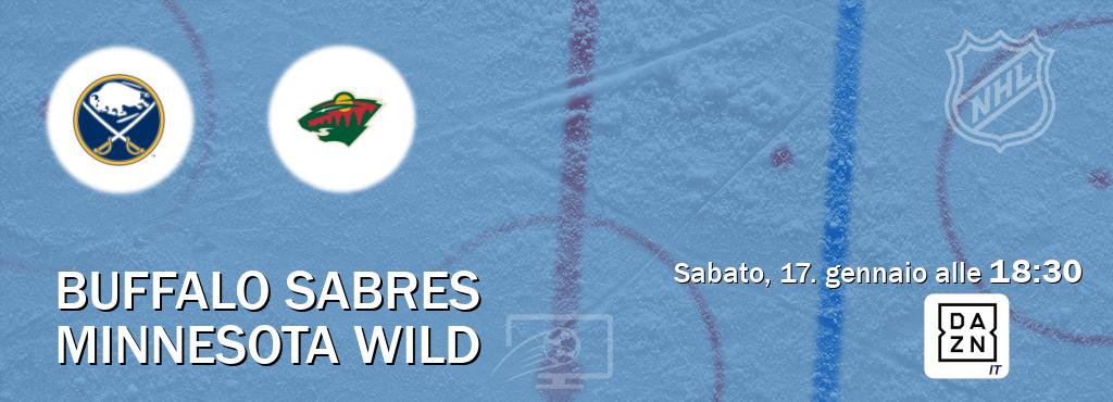 Il match Buffalo Sabres - Minnesota Wild sarà trasmesso in diretta TV su DAZN Italia (ore 18:30)