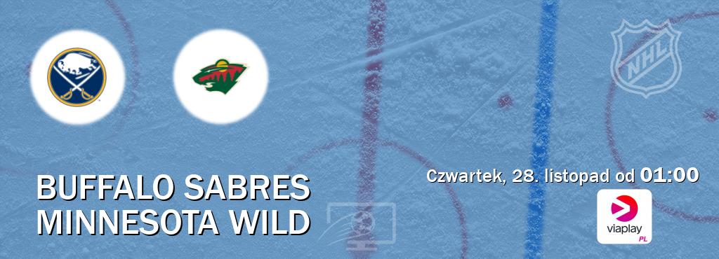 Gra między Buffalo Sabres i Minnesota Wild transmisja na żywo w Viaplay Polska (czwartek, 28. listopad od  01:00).