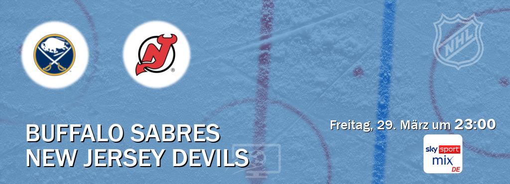 Das Spiel zwischen Buffalo Sabres und New Jersey Devils wird am Freitag, 29. März um  23:00, live vom Sky Sport Mix übertragen.