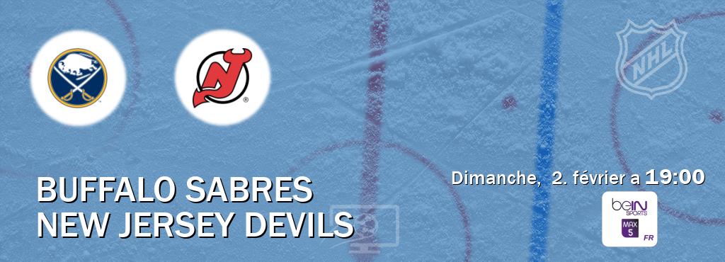 Match entre Buffalo Sabres et New Jersey Devils en direct à la beIN Sports 5 Max (dimanche,  2. février a  19:00).