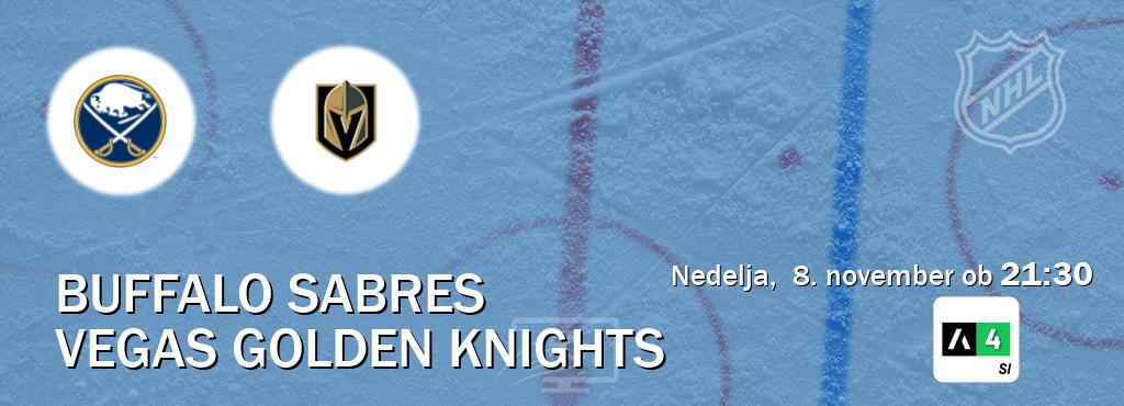 Prenos tekme med Buffalo Sabres in Vegas Golden Knights v živo na Arena Sport 4 (nedelja,  8. november ob  21:30 uri).