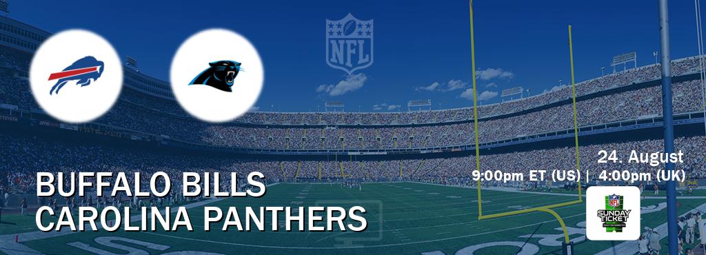 You can watch game live between Buffalo Bills and Carolina Panthers on NFL Sunday Ticket(US).
