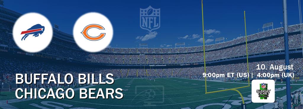 You can watch game live between Buffalo Bills and Chicago Bears on NFL Sunday Ticket(US).