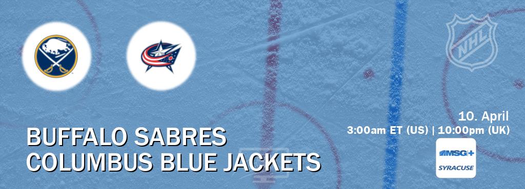 You can watch game live between Buffalo Sabres and Columbus Blue Jackets on MSG Plus Syracuse(US). You can watch game live between Buffalo Sabres and Columbus Blue Jackets on MSG Plus Syracuse(US).
