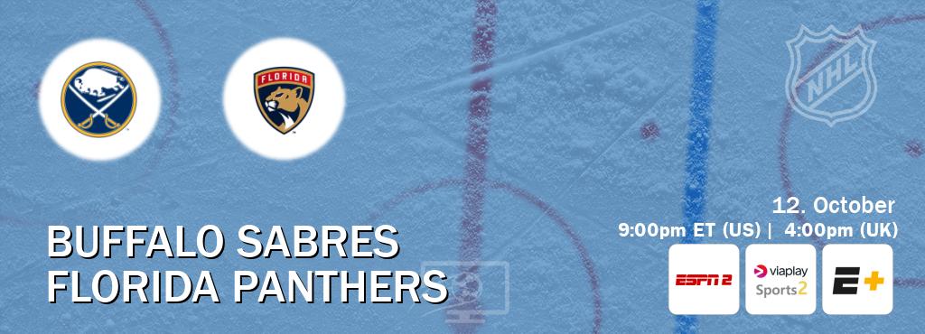 You can watch game live between Buffalo Sabres and Florida Panthers on ESPN2(AU), Viaplay Sports 2(UK), ESPN+(US). You can watch game live between Buffalo Sabres and Florida Panthers on ESPN2(AU), Viaplay Sports 2(UK), ESPN+(US).