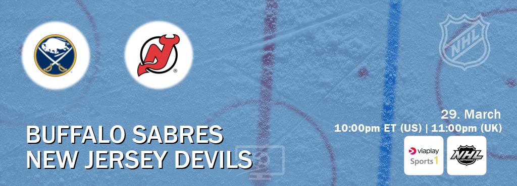 You can watch game live between Buffalo Sabres and New Jersey Devils on Viaplay Sports 1(UK) and NHL Network(US).