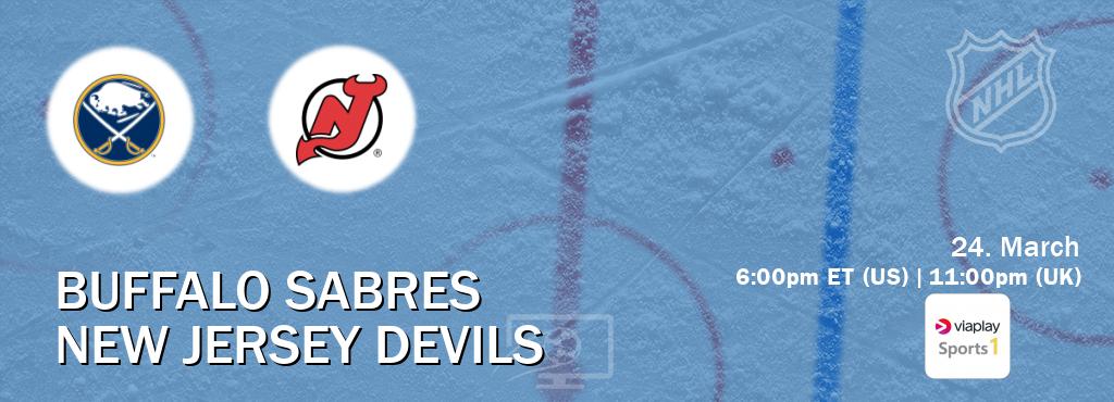 You can watch game live between Buffalo Sabres and New Jersey Devils on Viaplay Sports 1.