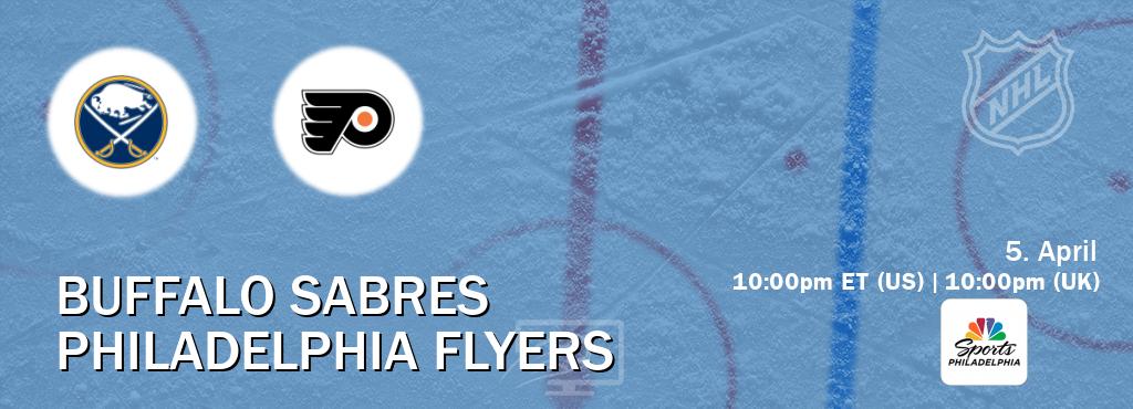 You can watch game live between Buffalo Sabres and Philadelphia Flyers on NBCS Philadelphia(US).