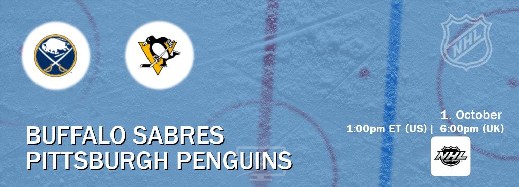 You can watch game live between Buffalo Sabres and Pittsburgh Penguins on NHL Network.
