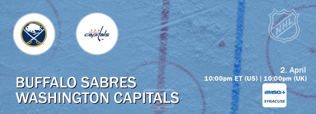 You can watch game live between Buffalo Sabres and Washington Capitals on MSG Plus Syracuse(US).