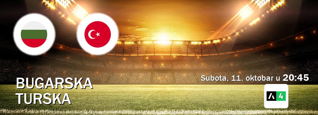 Izravni prijenos utakmice Bugarska i Turska pratite uživo na Arena Sport 4 (subota, 11. oktobar u 20:45). Izravni prijenos utakmice Bugarska i Turska pratite uživo na Arena Sport 4 (subota, 11. oktobar u 20:45).