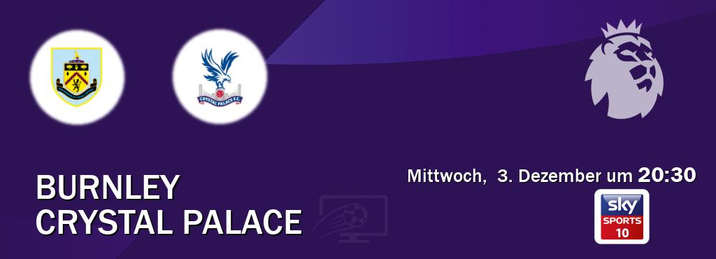 Das Spiel zwischen Burnley und Crystal Palace wird am Mittwoch,  3. Dezember um  20:30, live vom Sky Sport 10 übertragen.