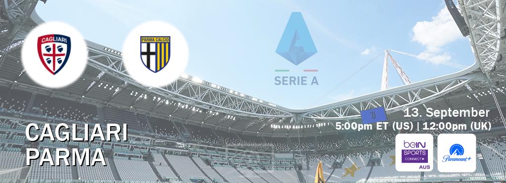 You can watch game live between Cagliari and Parma on beIN Sports Connect(AU) and Paramount+(US). You can watch game live between Cagliari and Parma on beIN Sports Connect(AU) and Paramount+(US).