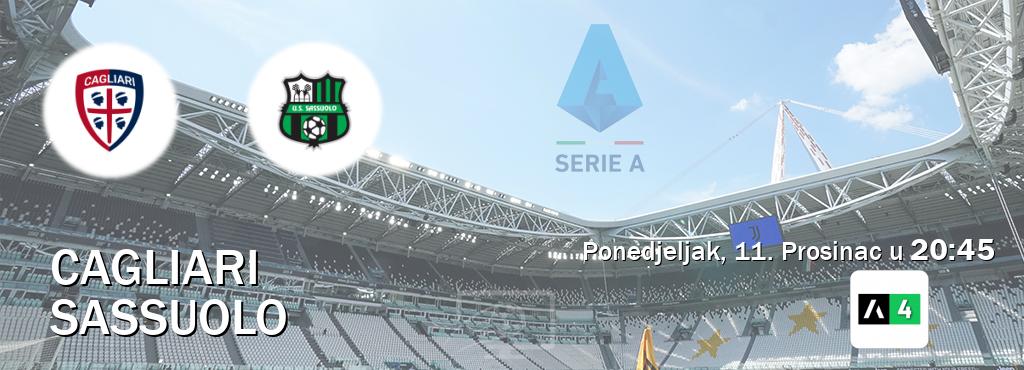 Izravni prijenos utakmice Cagliari i Sassuolo pratite uživo na Arena Sport 4 (Ponedjeljak, 11. Prosinac u  20:45).