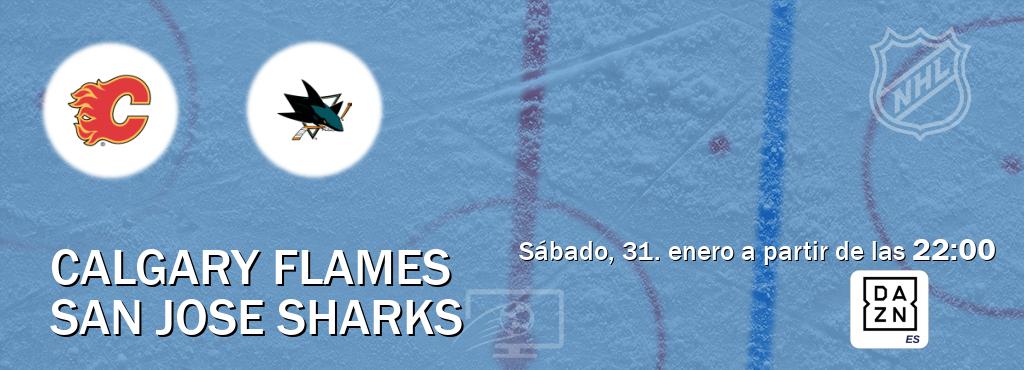 El partido entre Calgary Flames y San Jose Sharks será retransmitido por DAZN España (sábado, 31. enero a partir de las  22:00).