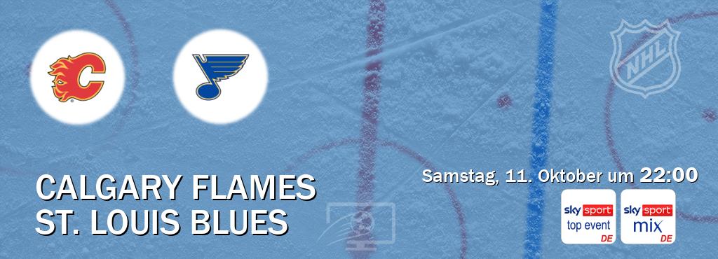 Das Spiel zwischen Calgary Flames und St. Louis Blues wird am Samstag, 11. Oktober um 22:00, live vom Sky Sport Top Event und Sky Sport Mix übertragen. Das Spiel zwischen Calgary Flames und St. Louis Blues wird am Samstag, 11. Oktober um 22:00, live vom Sky Sport Top Event und Sky Sport Mix übertragen.