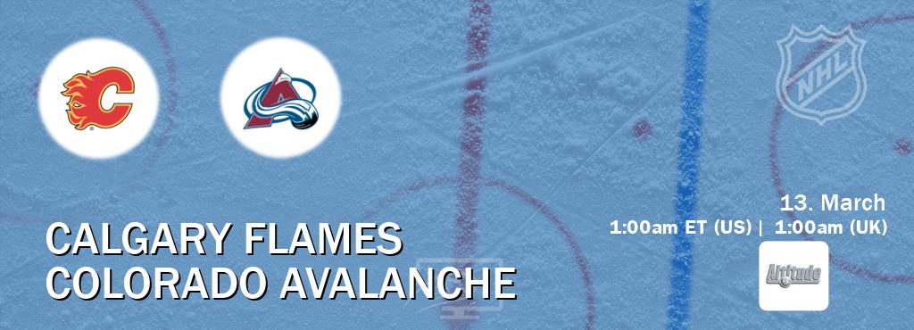You can watch game live between Calgary Flames and Colorado Avalanche on Altitude(US).