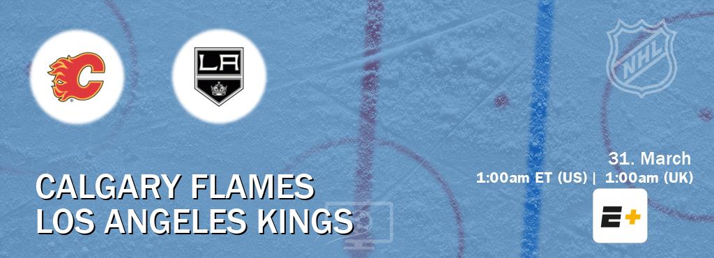 You can watch game live between Calgary Flames and Los Angeles Kings on ESPN+(US).