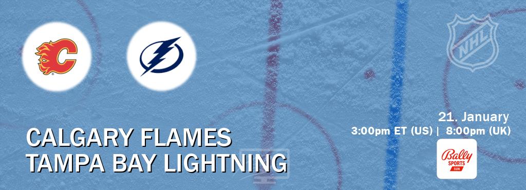 You can watch game live between Calgary Flames and Tampa Bay Lightning on Bally Sports Sun.