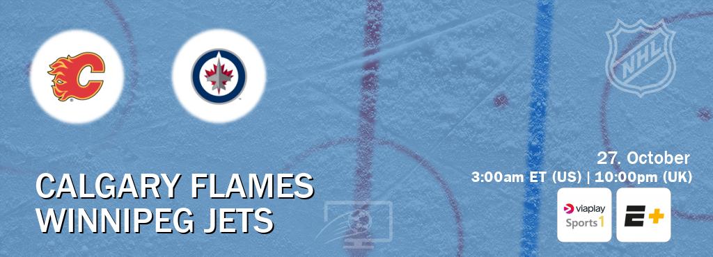 You can watch game live between Calgary Flames and Winnipeg Jets on Viaplay Sports 1(UK) and ESPN+(US).