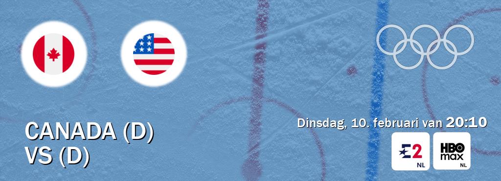 Wedstrijd tussen Canada (D) en VS (D) live op tv bij Eurosport 2, HBO Max (dinsdag, 10. februari van  20:10).