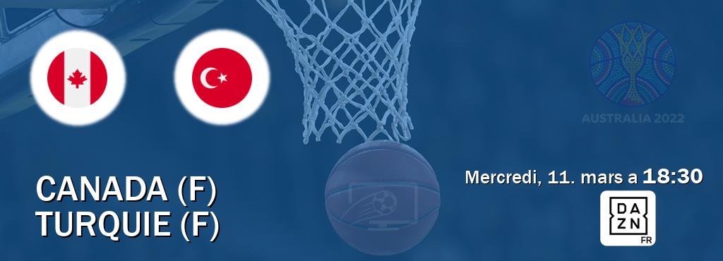 Match entre Canada (F) et Turquie (F) en direct à la DAZN (mercredi, 11. mars a  18:30).