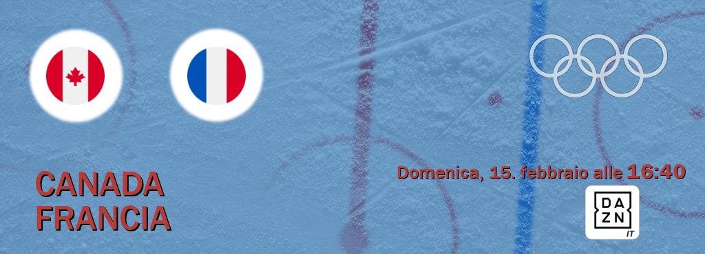 Il match Canada - Francia sarà trasmesso in diretta TV su DAZN Italia (ore 16:40)