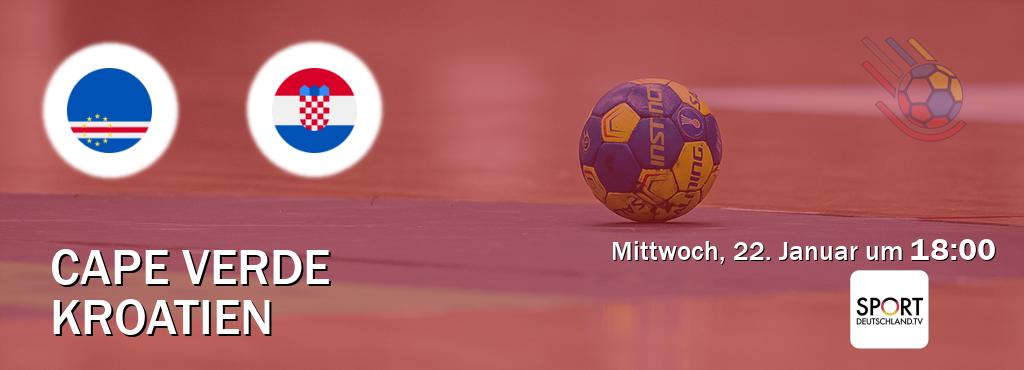 Das Spiel zwischen Cape Verde und Kroatien wird am Mittwoch, 22. Januar um  18:00, live vom Sportdeutschland.TV übertragen.