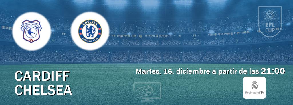 El partido entre Cardiff y Chelsea será retransmitido por Real Madrid TV (martes, 16. diciembre a partir de las  21:00).