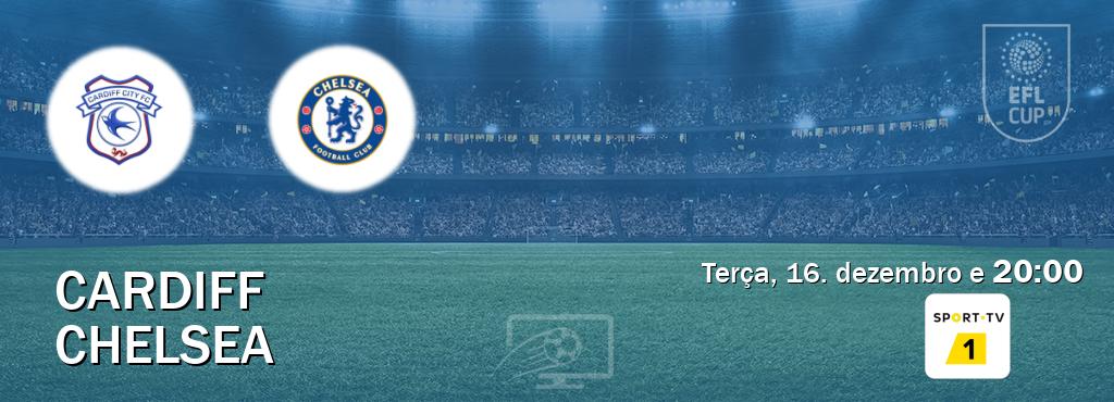 Jogo entre Cardiff e Chelsea tem emissão Sport TV 1 (terça, 16. dezembro e  20:00).