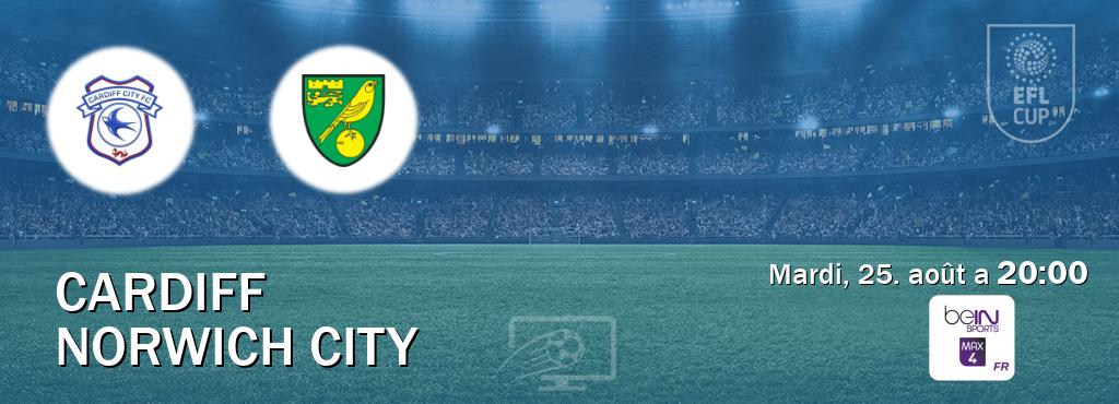 Match entre Cardiff et Norwich City en direct à la beIN Sports 4 Max (mardi, 25. août a  20:00).