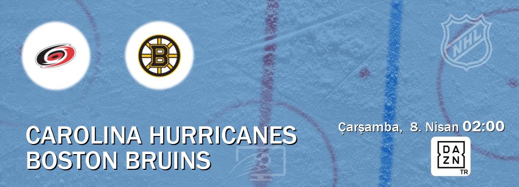 Karşılaşma Carolina Hurricanes - Boston Bruins DAZN'den canlı yayınlanacak (Çarşamba,  8. Nisan  02:00).