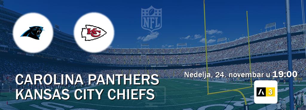 Izravni prijenos utakmice Carolina Panthers i Kansas City Chiefs pratite uživo na Arena Sport 3 (nedelja, 24. novembar u  19:00).