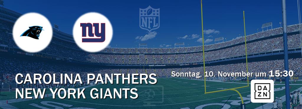 Das Spiel zwischen Carolina Panthers und New York Giants wird am Sonntag, 10. November um  15:30, live vom DAZN übertragen.