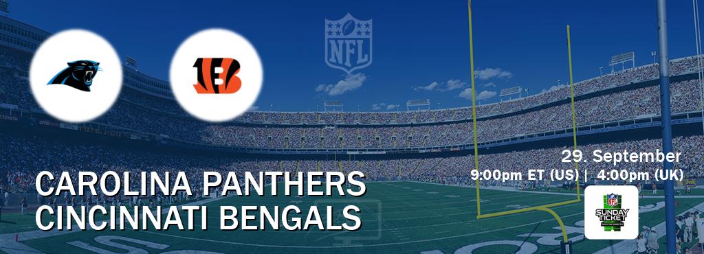 You can watch game live between Carolina Panthers and Cincinnati Bengals on NFL Sunday Ticket(US).