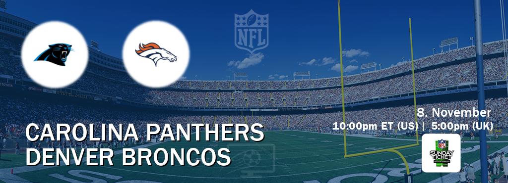 You can watch game live between Carolina Panthers and Denver Broncos on NFL Sunday Ticket(US).