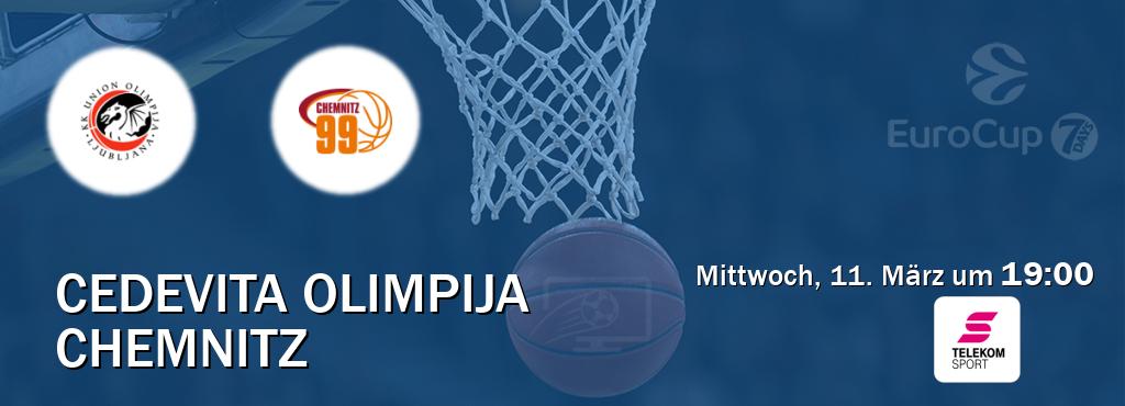 Das Spiel zwischen Cedevita Olimpija und Chemnitz wird am Mittwoch, 11. März um  19:00, live vom Magenta Sport übertragen.