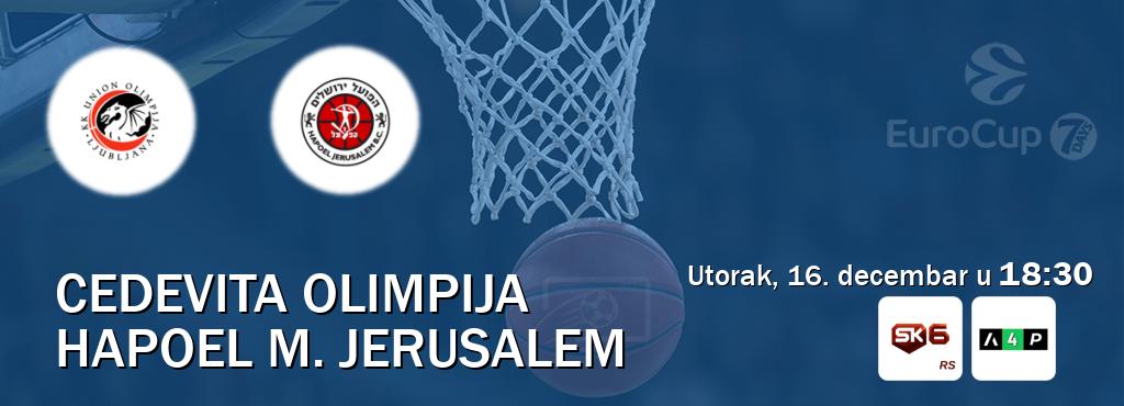 Izravni prijenos utakmice Cedevita Olimpija i Hapoel M. Jerusalem pratite uživo na Sportklub 6 i Arena Premium 4 (utorak, 16. decembar u 18:30). Izravni prijenos utakmice Cedevita Olimpija i Hapoel M. Jerusalem pratite uživo na Sportklub 6 i Arena Premium 4 (utorak, 16. decembar u 18:30).