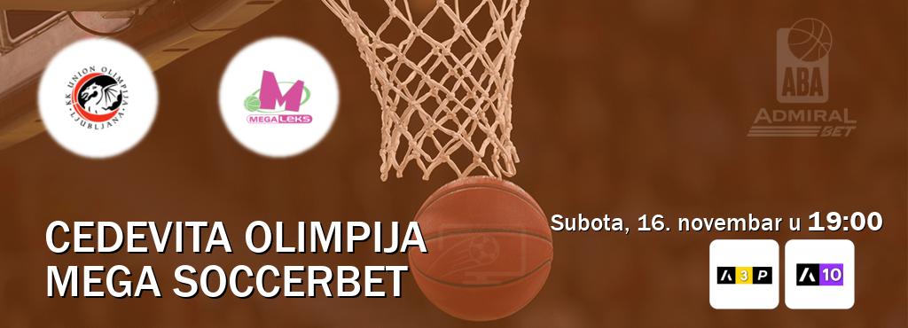 Izravni prijenos utakmice Cedevita Olimpija i Mega Soccerbet pratite uživo na Arena Premium 3 i Arena Sport 10 (subota, 16. novembar u  19:00).