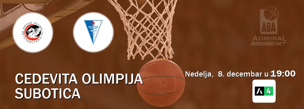 Izravni prijenos utakmice Cedevita Olimpija i Subotica pratite uživo na Arena Sport 4 (nedelja,  8. decembar u  19:00).