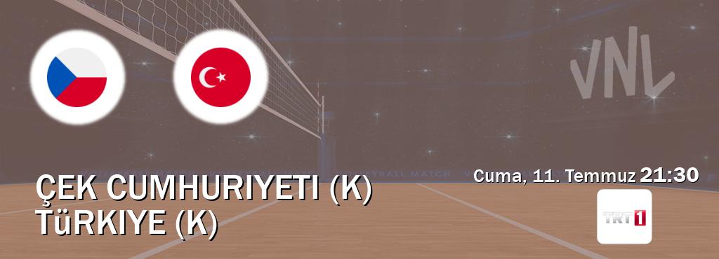 Karşılaşma Çek Cumhuriyeti (K) - Türkiye (K) TRT 1'den canlı yayınlanacak (Cuma, 11. Temmuz  21:30).