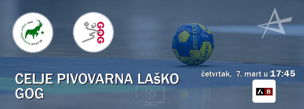 Izravni prijenos utakmice Celje Pivovarna Laško i GOG pratite uživo na Arena Sport 8 (četvrtak,  7. mart u  17:45).