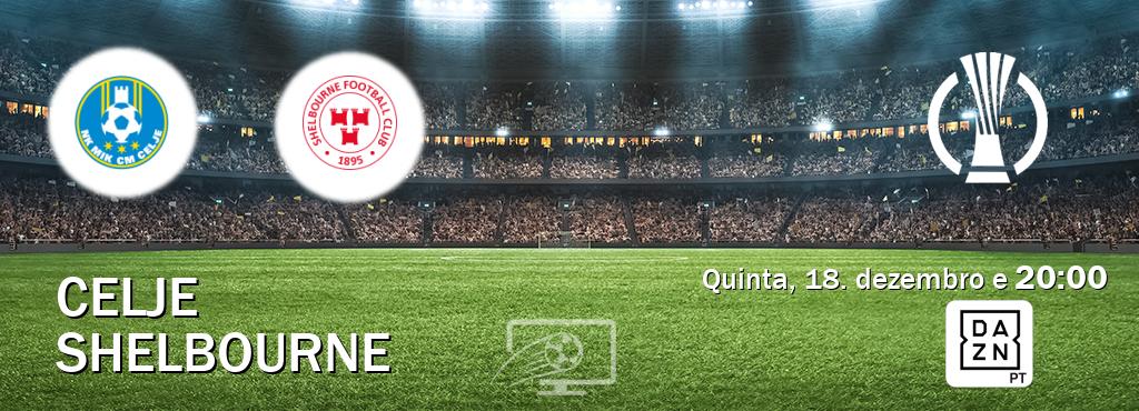 Jogo entre Celje e Shelbourne tem emissão DAZN (quinta, 18. dezembro e  20:00).