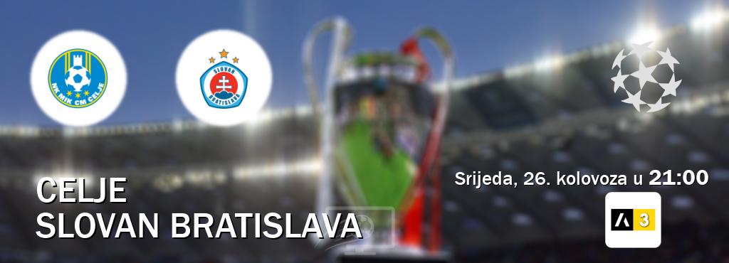 Izravni prijenos utakmice Celje i Slovan Bratislava pratite uživo na Arena Sport 3 (srijeda, 26. kolovoza u  21:00).