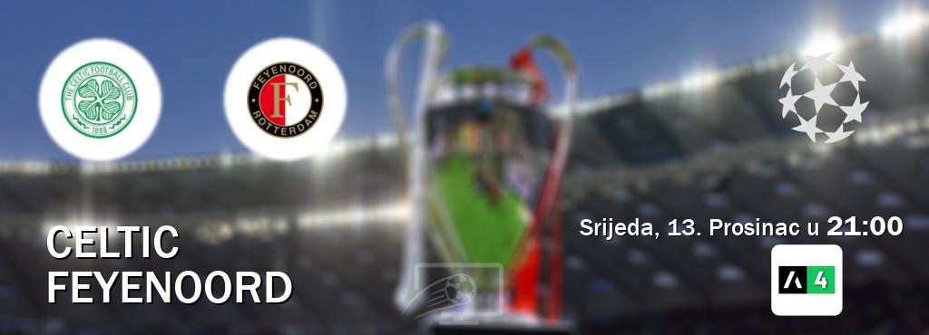 Izravni prijenos utakmice Celtic i Feyenoord pratite uživo na Arena Sport 4 (Srijeda, 13. Prosinac u  21:00).