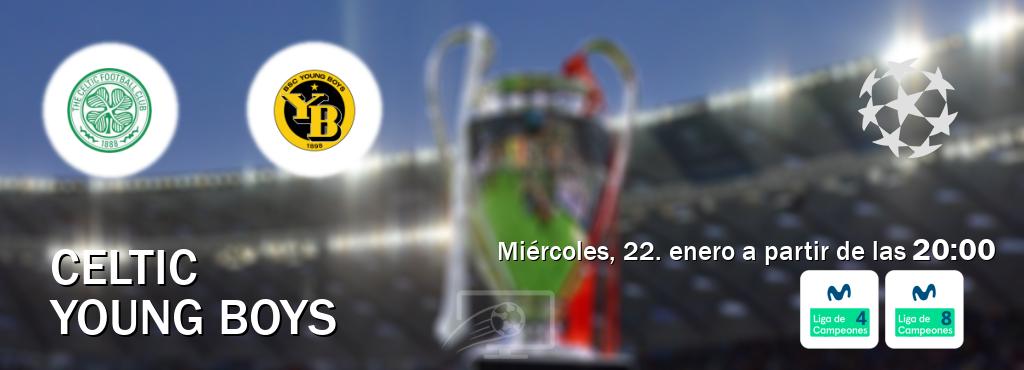 El partido entre Celtic y Young Boys será retransmitido por Movistar Liga de Campeones 4 y Movistar Liga de Campeones 8 (miércoles, 22. enero a partir de las  20:00).