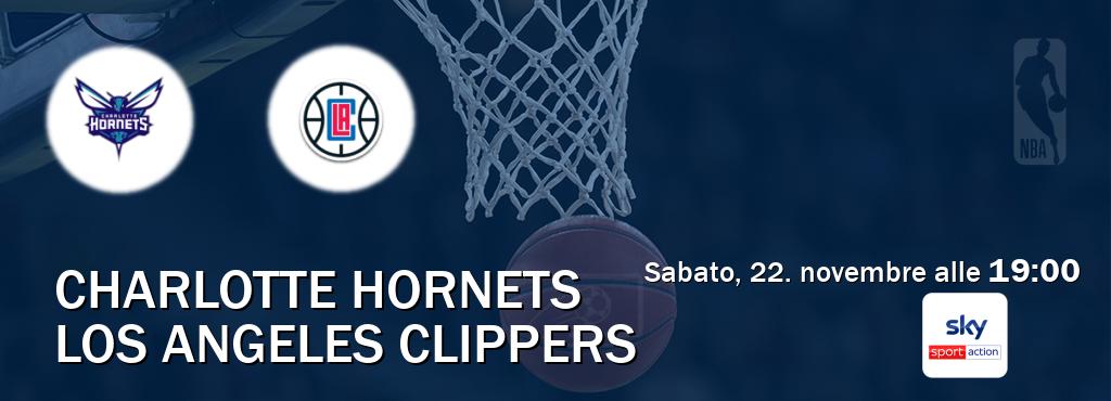 Il match Charlotte Hornets - Los Angeles Clippers sarà trasmesso in diretta TV su Sky Sport Max (ore 19:00) Il match Charlotte Hornets - Los Angeles Clippers sarà trasmesso in diretta TV su Sky Sport Max (ore 19:00)