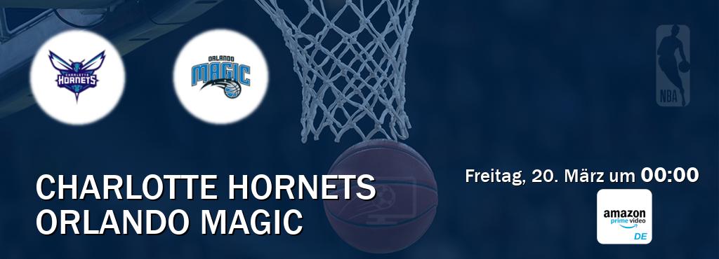 Das Spiel zwischen Charlotte Hornets und Orlando Magic wird am Freitag, 20. März um  00:00, live vom Amazon Prime DE übertragen.