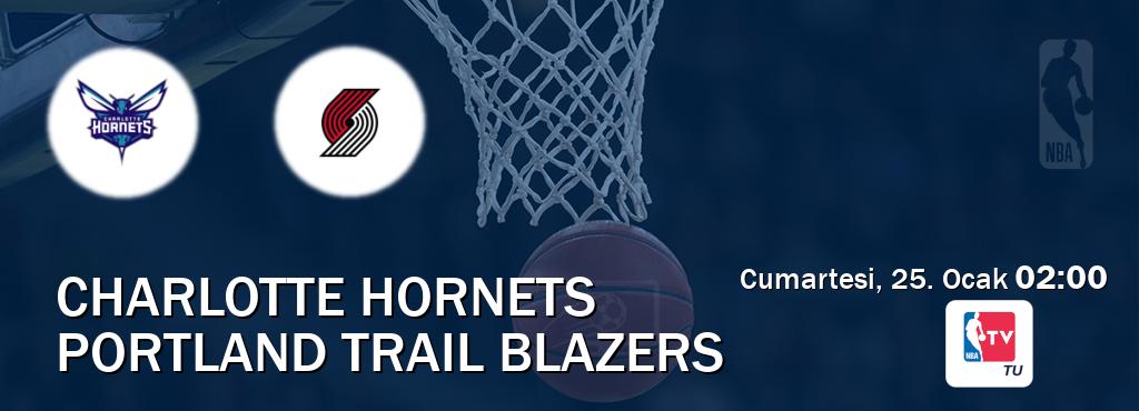 Karşılaşma Charlotte Hornets - Portland Trail Blazers NBA TV'den canlı yayınlanacak (Cumartesi, 25. Ocak  02:00).