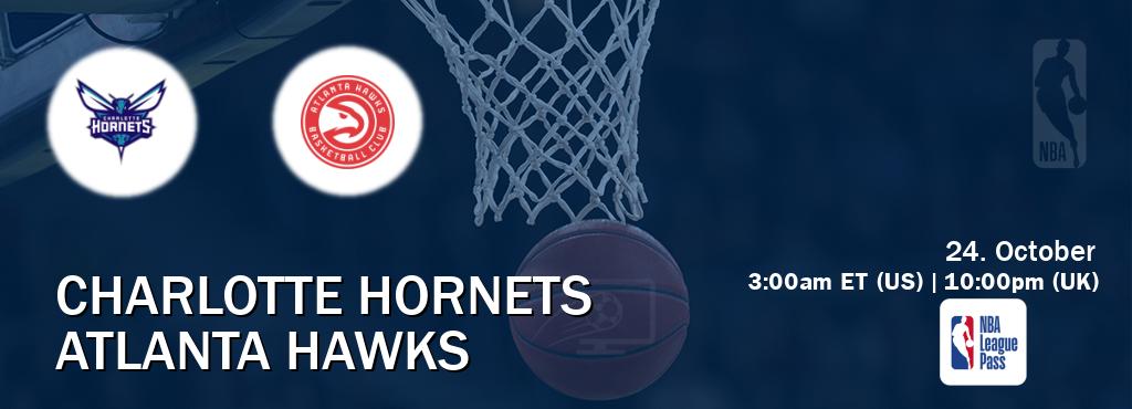 You can watch game live between Charlotte Hornets and Atlanta Hawks on NBA League Pass. You can watch game live between Charlotte Hornets and Atlanta Hawks on NBA League Pass.